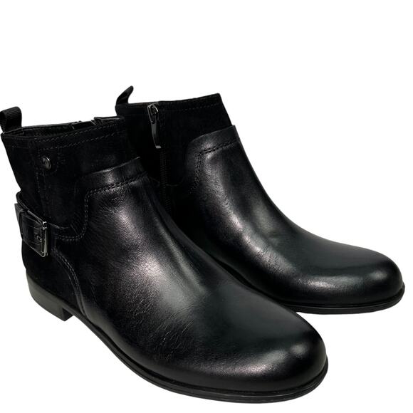 FRANCO SARTO “Marta” Black Leather & Suede Ankle Boots 6.5. NWOT Moto Equestrian - Picture 8 of 10